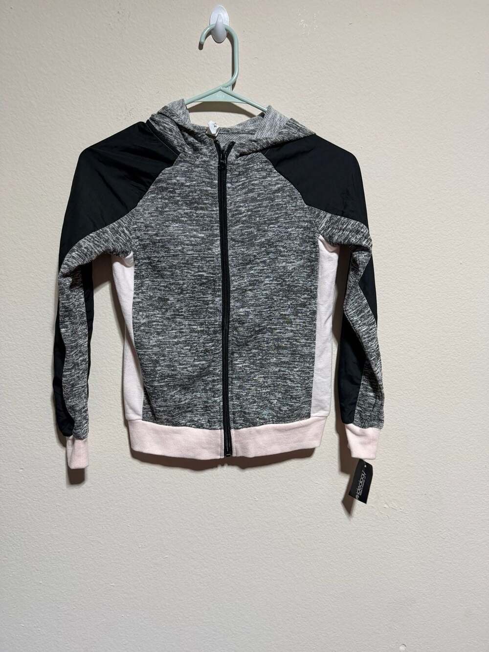 Ideology Girls Zip-Up Hoodie Jacket Charcoal Space Dye Size M 10/12